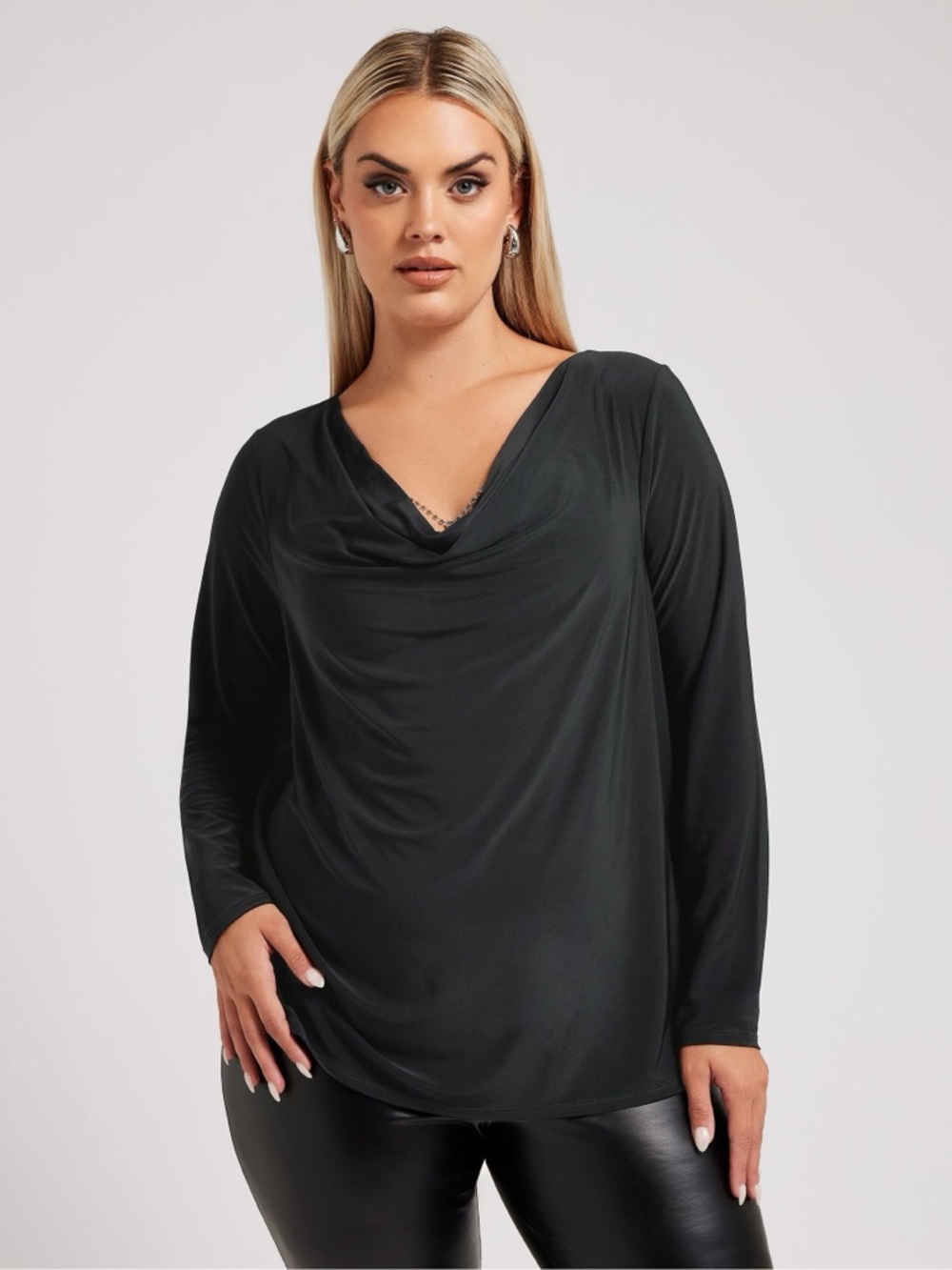 Maurices Black Ribbed Knit Top with Scoop Neck